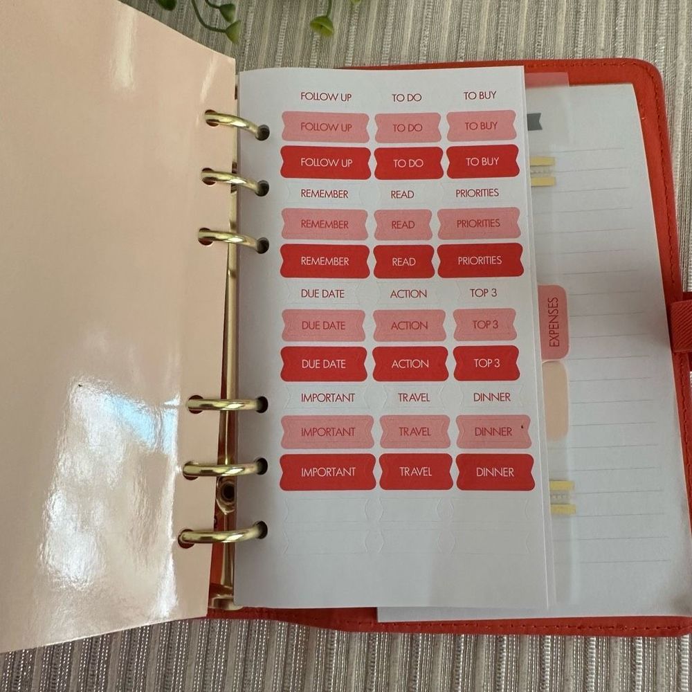 Kikki.K Orange Saffiano Planner Organizer 6 Ring Binder 7.5” x 5.5” - Picture 7 of 12